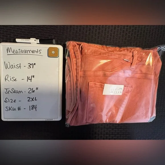 Stylish Woman’s Jeans in Coral by Risen - Picture 7 of 7